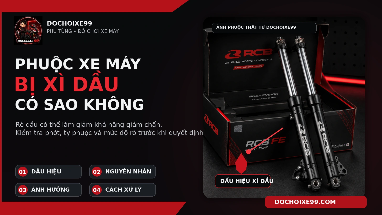 Phuộc xe máy bị xì dầu có sao không và cách kiểm tra